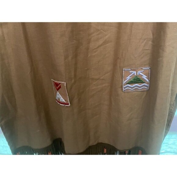 1959 Camp Fire Wo He LO Girls Ceremonial Gown With Leather Fringe Beads Patches - Picture 3 of 10